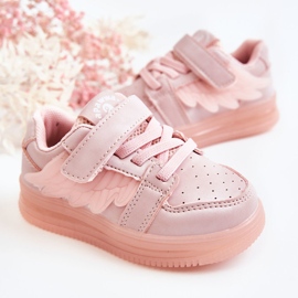 PA1 Chaussures De Sport En Cuir Pour Enfants Avec Velcro Rose Angel 2