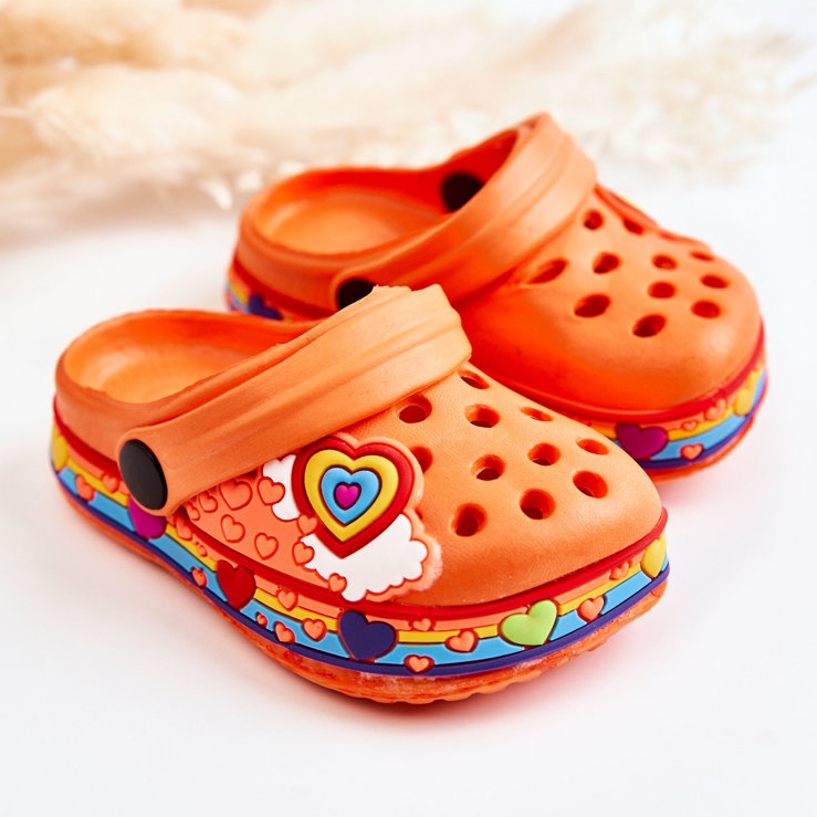Chaussons Enfant Mousse Crocs Orange Charie 2 Chaussons Enfant Mousse Crocs Orange Charie 2