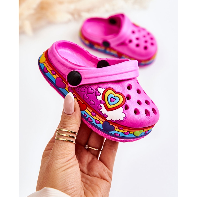 Chaussons Mousse Enfant Kroks Fuchsia Charie rose 2