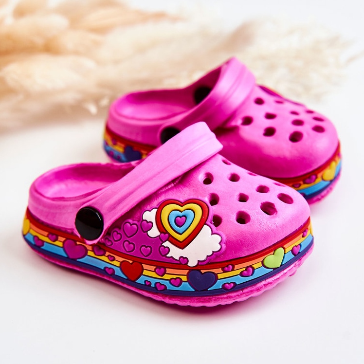 Chaussons Mousse Enfant Kroks Fuchsia Charie rose 1