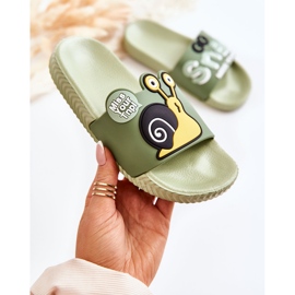 Chaussons Enfant Escargot Vert Clair 1