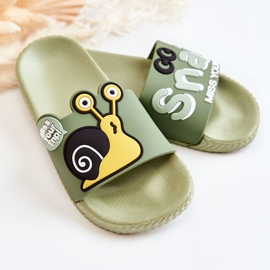 Chaussons Enfant Escargot Vert Clair 2