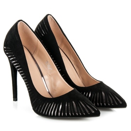 Seastar Escarpins en daim brillant le noir 5