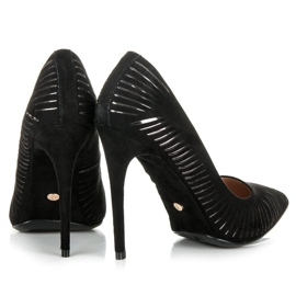 Seastar Escarpins en daim brillant noir 2