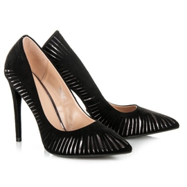 Seastar Escarpins en daim brillant le noir 3