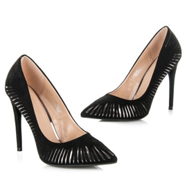 Seastar Escarpins en daim brillant le noir 4