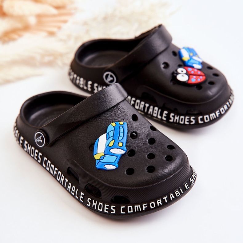 Chaussons Légers Pour Enfants Kroks Avec Décoration Bertis Noire 2