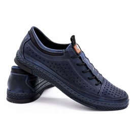 Polbut Chaussures en cuir masculin pour l'été K22 Navy Bleu 3