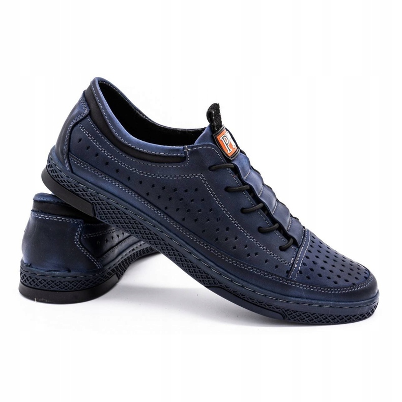 Polbut Chaussures en cuir masculin pour l'été K22 Navy Bleu 3 Polbut Chaussures en cuir masculin pour l'été K22 Navy Bleu 3