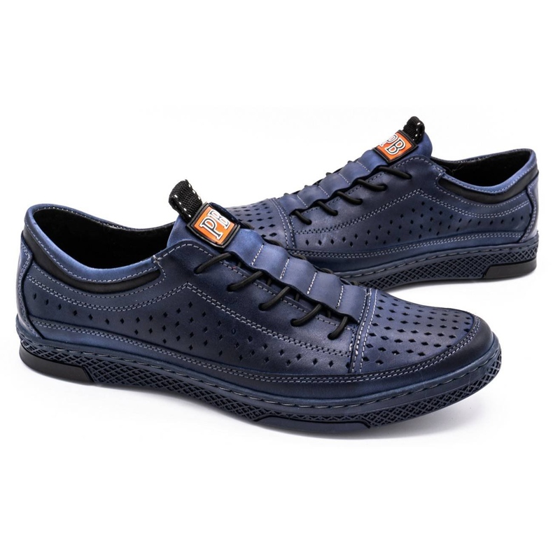 Polbut Chaussures en cuir masculin pour l'été K22 Navy Bleu 4