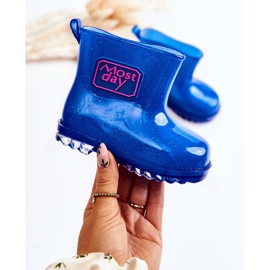 Bottes de pluie bleu marine pour enfant en brocart 1