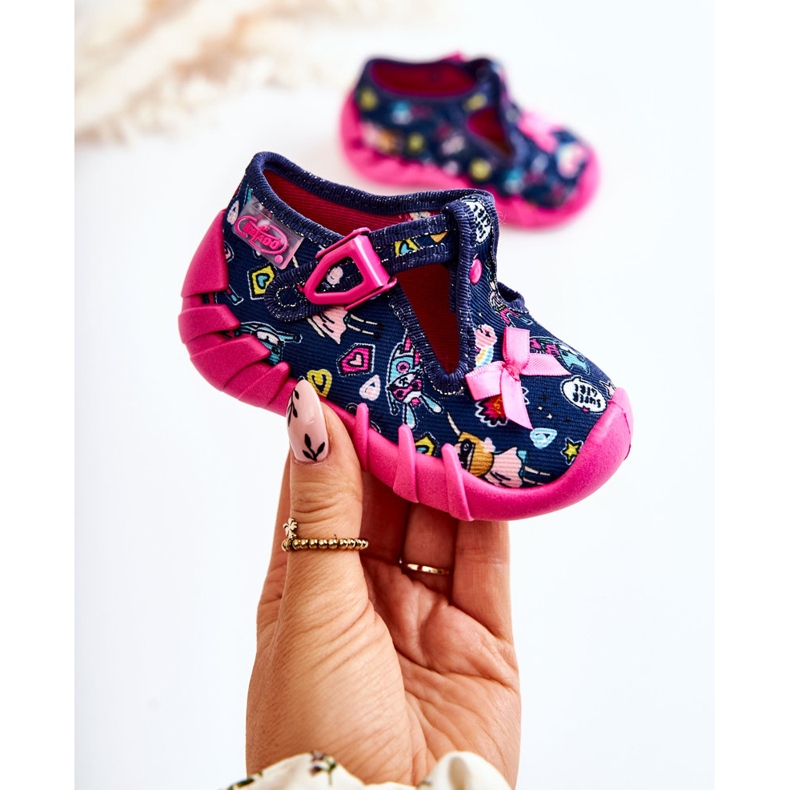 BEFADO S.A. Befado Supergirl Chaussons Avec Un Arc 110P456 Bleu Marine 1 BEFADO S.A. Befado Supergirl Chaussons Avec Un Arc 110P456 Bleu Marine 1