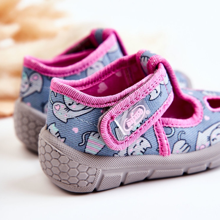 BEFADO S.A. Chaussons Befado Chats 533P014 Bleu-Rose 2