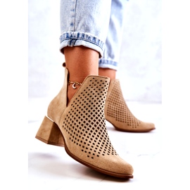 Bottines Daim Ajourées Lewski Shoes 3165 Beige 3