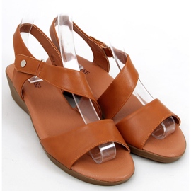 Sandales compensées basses Shara Camel brun 4