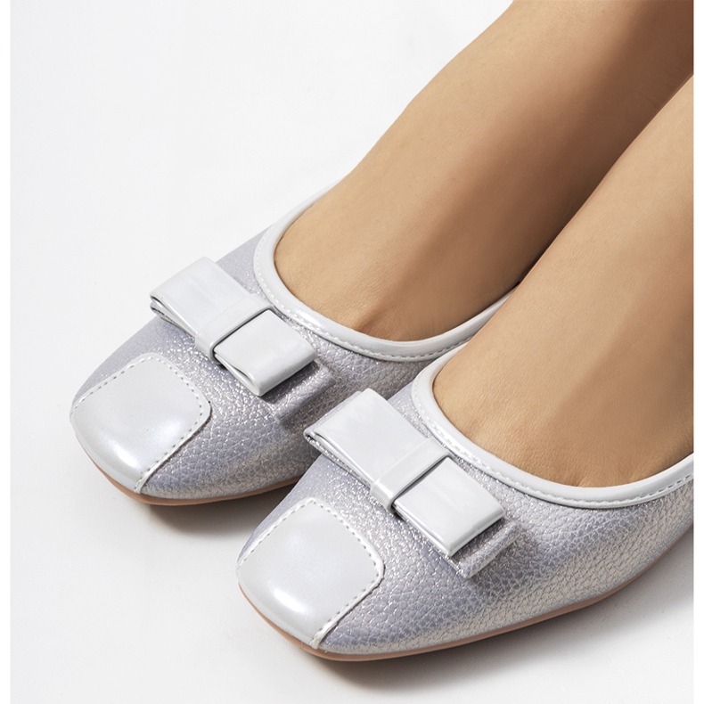 Rikke ballerines brillantes grises 1