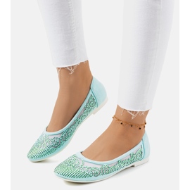Ballerines vertes à ornements Astrid ajourés 2