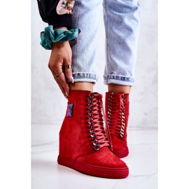 Baskets Femme Lu Boo Avec Chaînes Daim Multi-Rouge Monica 1