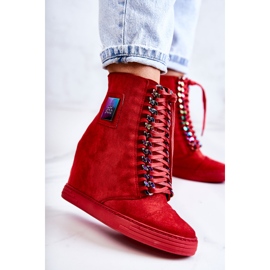 Baskets Femme Lu Boo Avec Chaînes Daim Multi-Rouge Monica 2