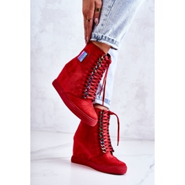 Baskets Femme Lu Boo Avec Chaînes Daim Multi-Rouge Monica 3