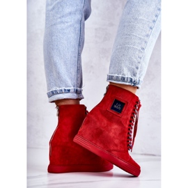 Baskets Femme Lu Boo Avec Chaînes Daim Multi-Rouge Monica 5