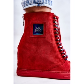 Baskets Femme Lu Boo Avec Chaînes Daim Multi-Rouge Monica 4