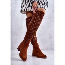 PA2 Bottines Generous en Daim Ajouré Marron brun 2