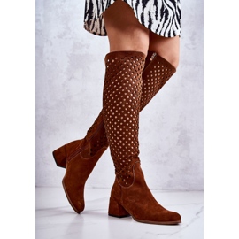 PA2 Bottines Generous en Daim Ajouré Marron brun 3