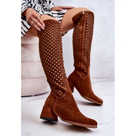 PA2 Bottines Generous en Daim Ajouré Marron brun 4