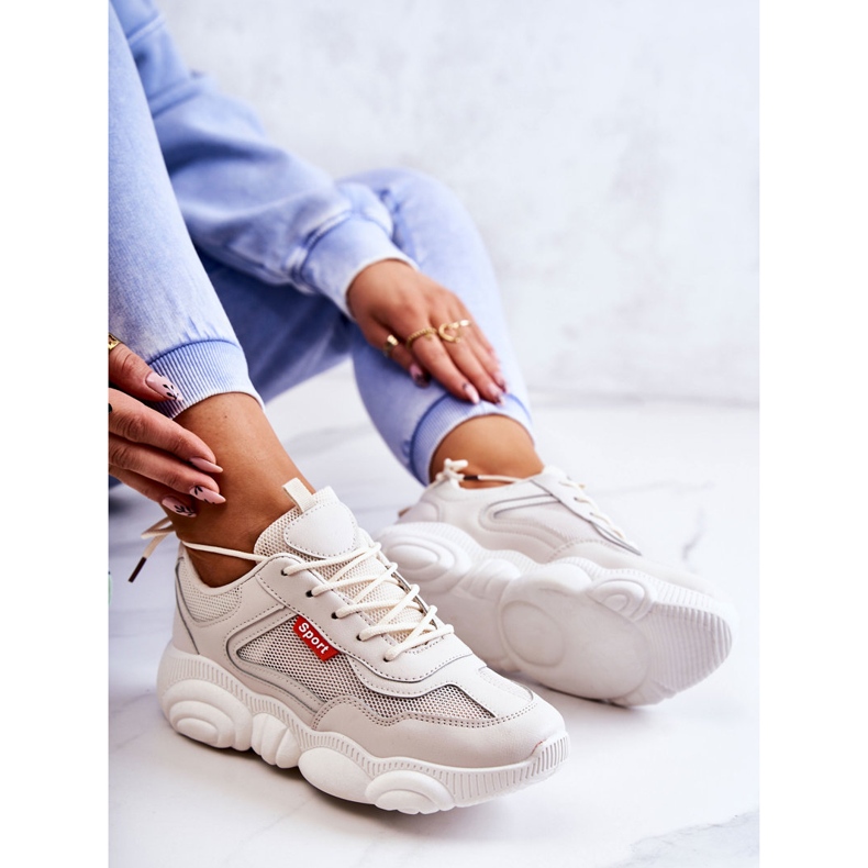 Baskets Femme Chaussures De Sport Avec Maille Beige Sallis 1 Baskets Femme Chaussures De Sport Avec Maille Beige Sallis 1