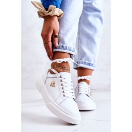 Vinceza Chaussures De Sport En Cuir Avec Décoration Calerie Blanche d'or 1