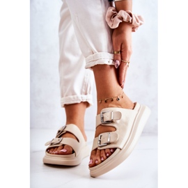 Chaussons Femme Cuir Avec Boucle La.Fi Beige Nariss 1 Chaussons Femme Cuir Avec Boucle La.Fi Beige Nariss 1