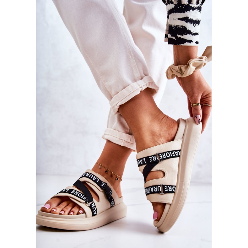 Chaussons Cuir Tendance Femme La.Fi Beige Menifis noir 2