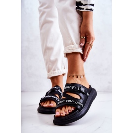Chaussons Cuir Tendance Femme La.Fi Noir Menifis blanc 1