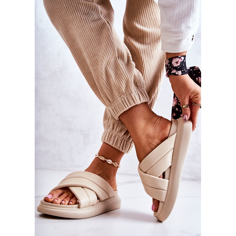 Chaussons Cuir Femme La.Fi Beige Silla 2 Chaussons Cuir Femme La.Fi Beige Silla 2