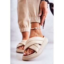 Chaussons Cuir Femme La.Fi Beige Silla 1 Chaussons Cuir Femme La.Fi Beige Silla 1