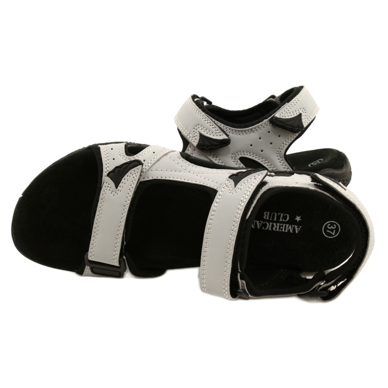 Sandales American Club HL53 / 22 avec un insert en cuir LT.Grey gris 4