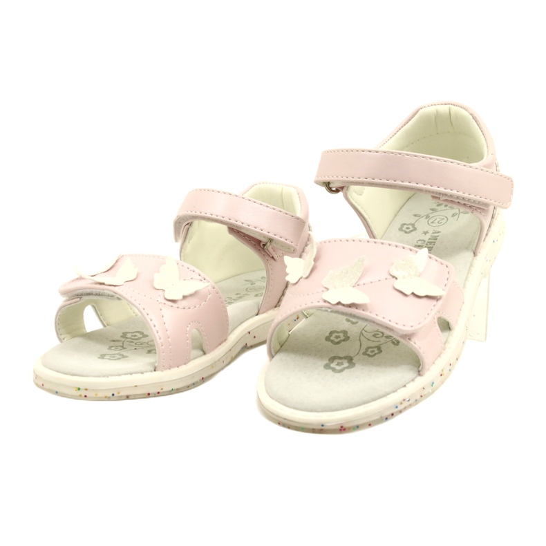 Sandales fille Papillons American Club XD58/22 Rose 2