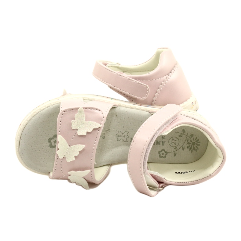 Sandales fille Papillons American Club XD58/22 Rose 4