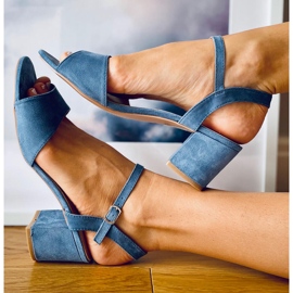 Jolina Sandales à talons bleus 2