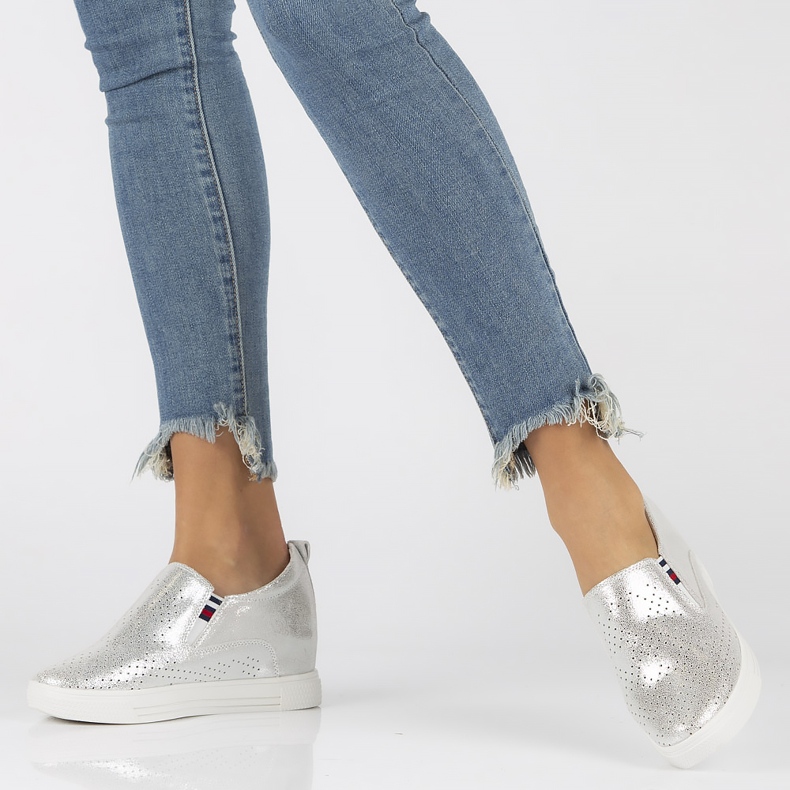 Chaussures en cuir Filippo DP1356 / 22 Si argent 2