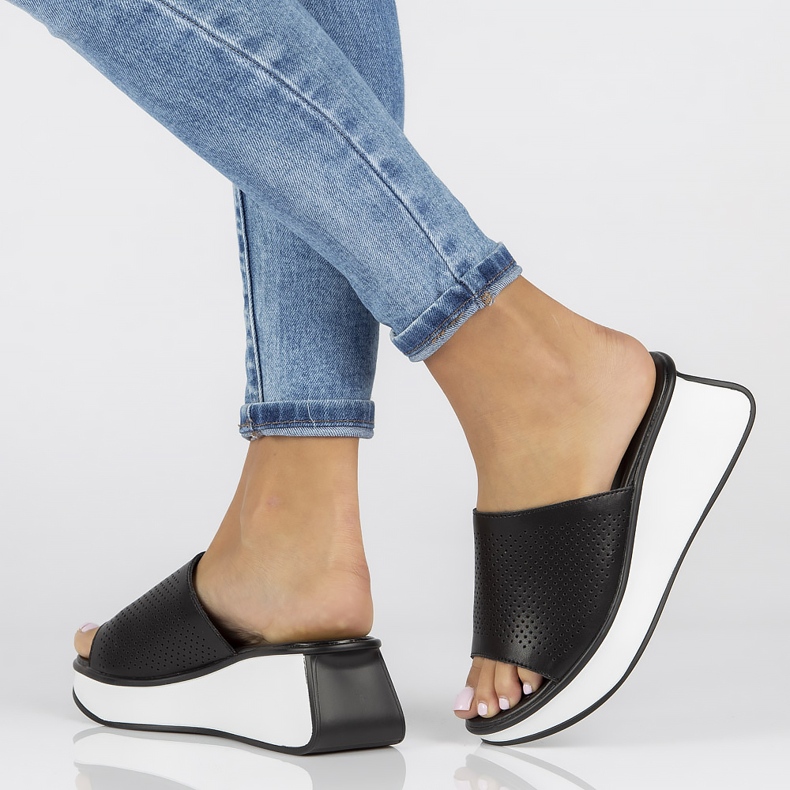 Babouches en cuir Filippo DK3614/22 Bk noir 1