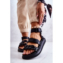 Sandales Cuir Avec Chaîne La.Fi Noir Alissia le noir 1 Sandales Cuir Avec Chaîne La.Fi Noir Alissia le noir 1