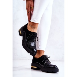 PA2 Chaussures en cuir pour femmes nouées noires Merevin 2