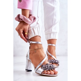 PA2 Sandales en Cuir pour Femme à Talon Haut Silver Torine argent 1 PA2 Sandales en Cuir pour Femme à Talon Haut Silver Torine argent 1