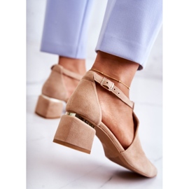 Escarpins à talon en daim Laura Messi 2309 Beige clair 6