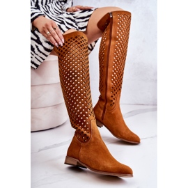 PA2 Bottines En Daim Avec Motif Ajouré Rousse Arinna brun 3
