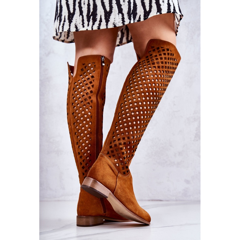 PA2 Bottines En Daim Avec Motif Ajouré Rousse Arinna brun 2