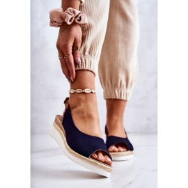 Sandales Compensées Femme Big Star JJ276046 Bleu Marine 1