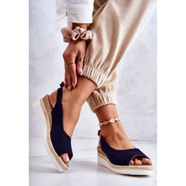 Sandales Compensées Femme Big Star JJ276046 Bleu Marine 2 Sandales Compensées Femme Big Star JJ276046 Bleu Marine 2
